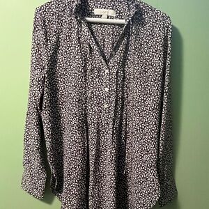 LOFT Monochrome Patterned Blouse
